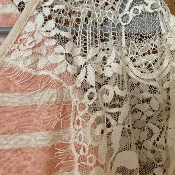 NWT Forever 21+ striped top with lace sleeves 2X - Picture 3 of 3